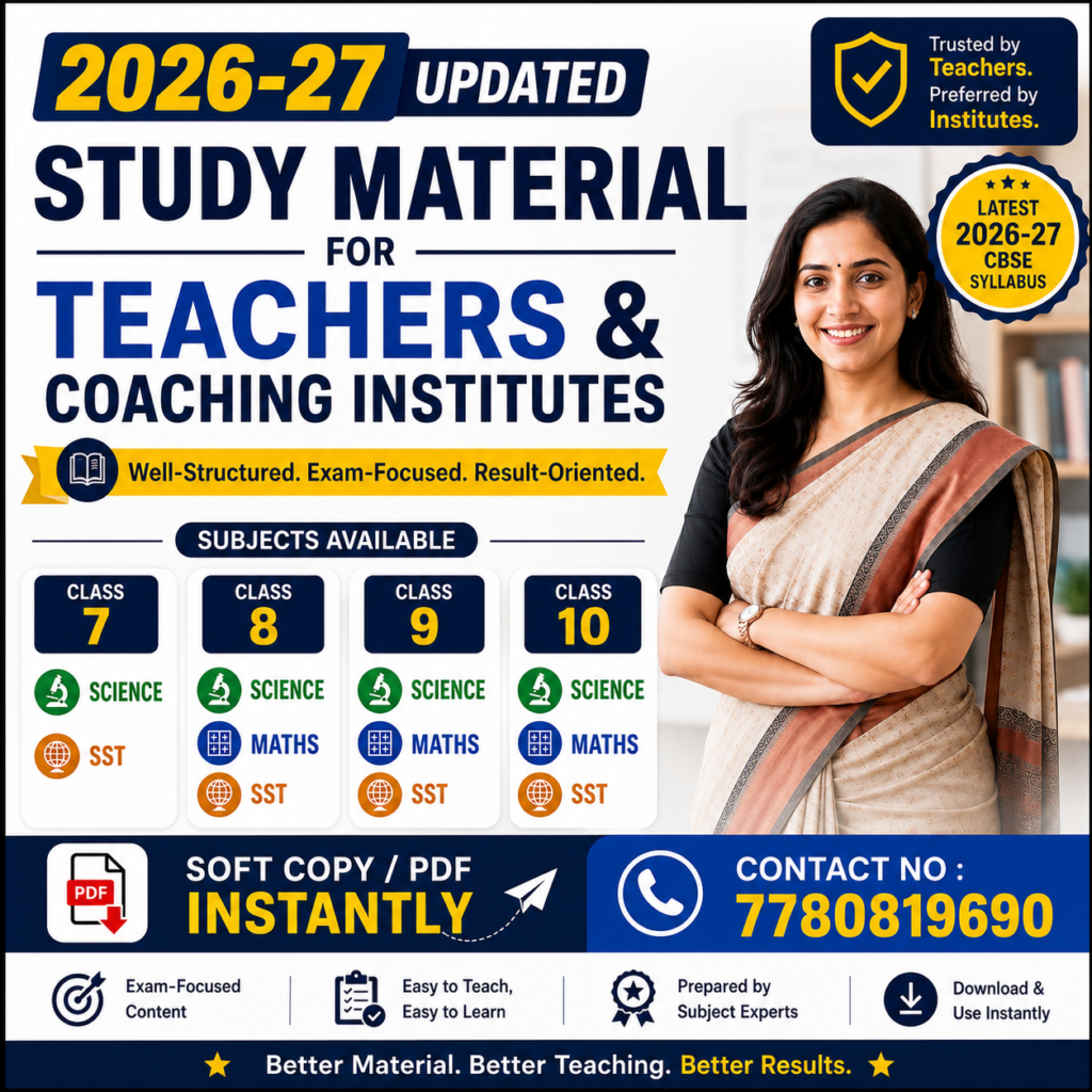 Editable material For Teachers and Coaching Institutes 