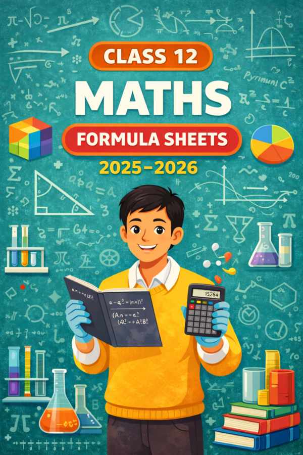 Class 12th Maths Formula Sheet 2025 - 2026 | Digital Handwritten Notes