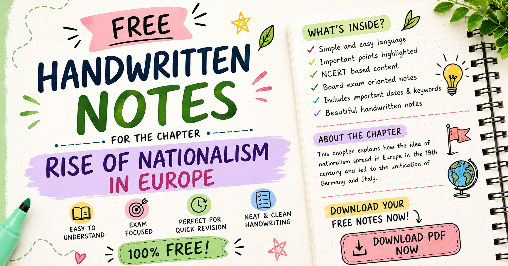 Nationalism in Europe handwritten notes