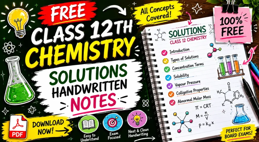 Solutions Class 12 Chemistry Handwritten Notes Pdf