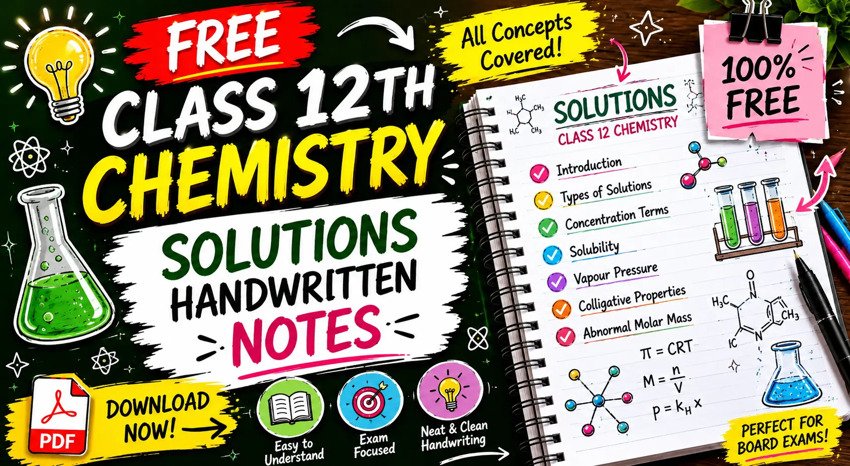 Solutions Class 12 Chemistry Handwritten Notes Pdf