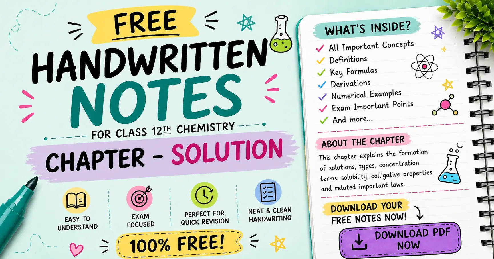 Solution Handwritten Notes Class 12 Pdf