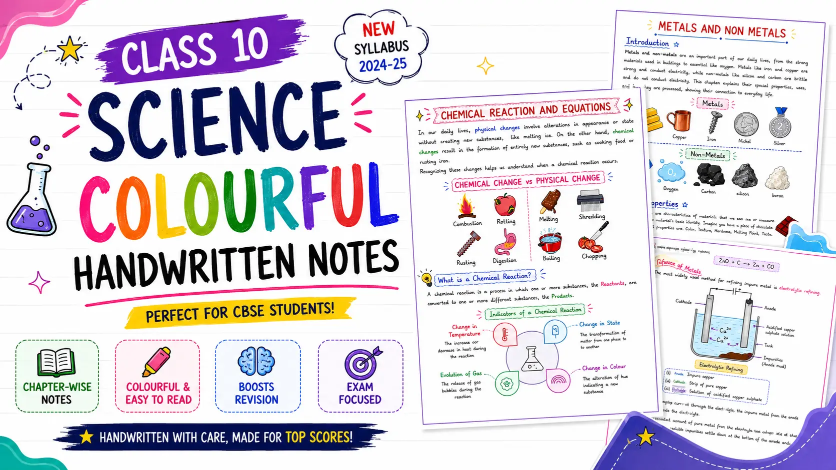 Class 10 Science Colourful Handwritten Notes Pdf